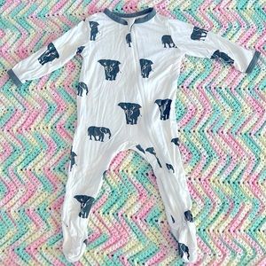 Kyte Baby elephant print footed onesie